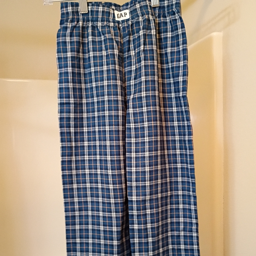 GAP Navy and White Checkered Pants